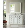 James Martin Vanities Bristol 48in Single Vanity, Bright White w/ 3 CM Arctic Fall Solid Surface Top 157-V48-BW-3AF